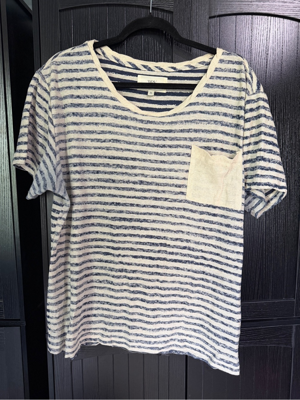 Striped Short-Sleeve Pocket Tee - Navy & Cream men’s size XL